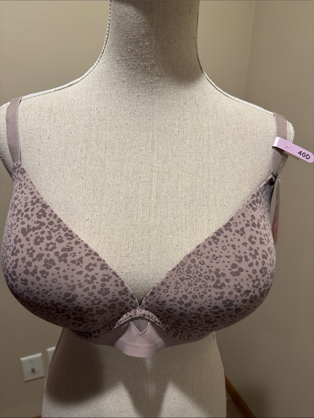 Maidenform Mauve Leopard Print Lightly Padded Bra